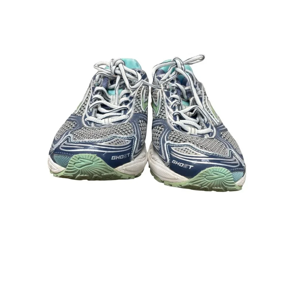 Brooks Ghost 5 Womans green purple running walk sneakers sz 8.5D SKU 9612 - Picture 12 of 16